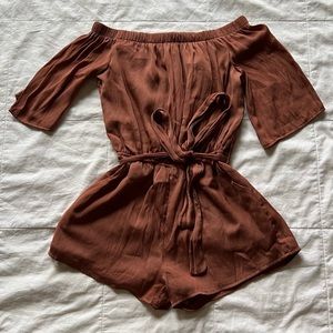 Satin Off-Shoulder Romper